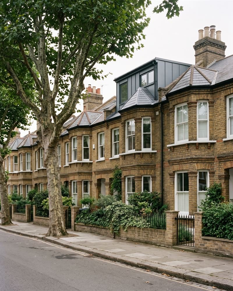 Illustration: a Victorian terrace street with a zinc-clad dormer.