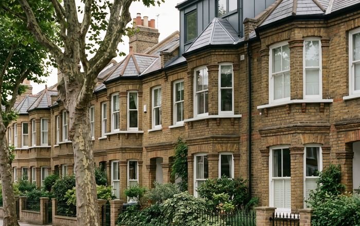 Illustration: a London Victorian terrace with a zinc-clad roof dormer.
